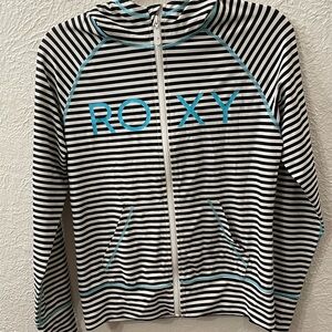 Roxy Kids Striped Swim Jacket - Black and White